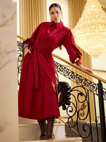 VESTIDO ALFAIATARIA XADREZ MIDI LUZIA FAZZOLLI