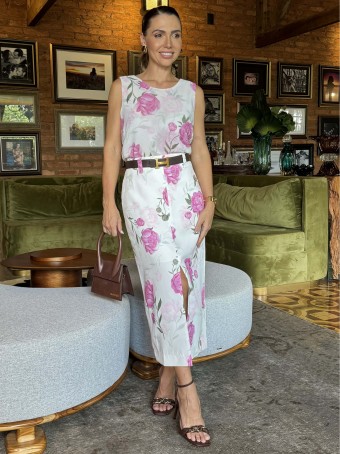 CONJUNTO CHIFFON ESTAMPA FLORAL LUZIA FAZZOLLI