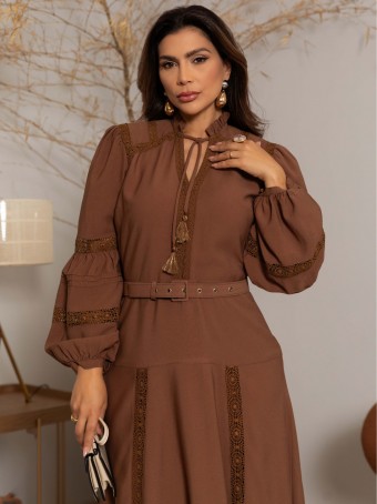 VESTIDO ALFAIATARIA COM ENTREMEIOS