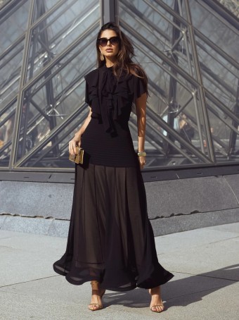 BLUSA CHIFFON GOLA LAÇO LUZIA FAZZOLLI