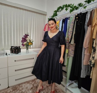 VESTIDO DENIM TRANSPASSADO LUZIA FAZZOLLI