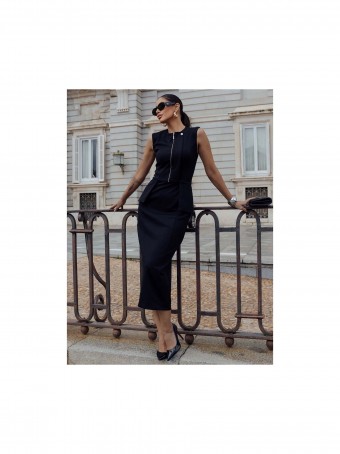 VESTIDO PONTO ROMA PEPLUM