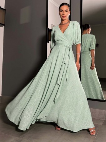VESTIDO TRANSPASSADO MALHA LUREX LUZIA FAZZOLLI