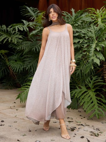 VESTIDO CHIFFON ESTAMPADO ANIMAL PRINT 