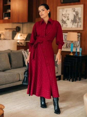 VESTIDO ALFAIATARIA XADREZ MIDI LUZIA FAZZOLLI