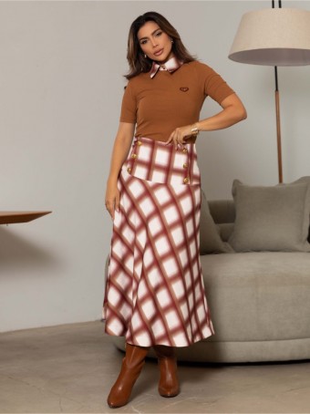 CONJUNTO ALFAIATARIA COM ESTAMPA XADREZ